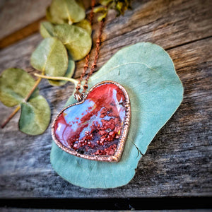 
                  
                    Load image into Gallery viewer, Red Jasper Heart Necklace
                  
                