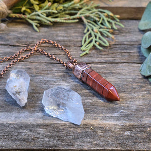 
                  
                    Load image into Gallery viewer, Polished Red Jasper Point Necklace
                  
                