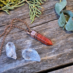 
                  
                    Load image into Gallery viewer, Polished Red Jasper Point Necklace
                  
                